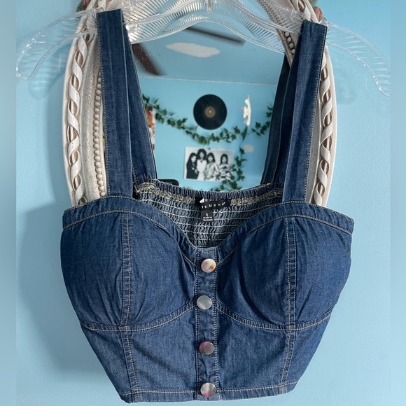 Denim Crop Top - Picture 1 of 3